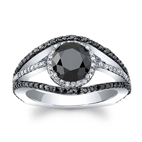 Jewelry - New Women’s 925 Silver Round Cut Black Sapphire Ring